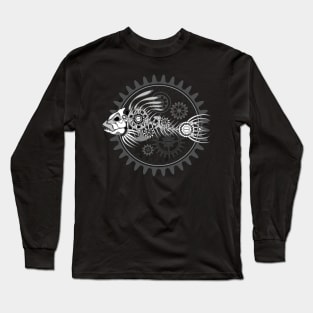 White Fish Skeleton Long Sleeve T-Shirt